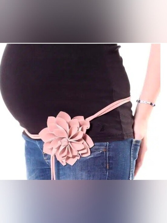 Women\'s Cream Floral Leather Belt main image 4